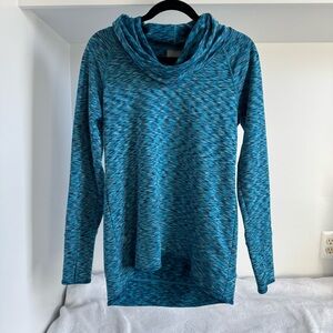 Blue Athleta Tranquility Space Dye Cowl Neck Sweatshirt SMALL